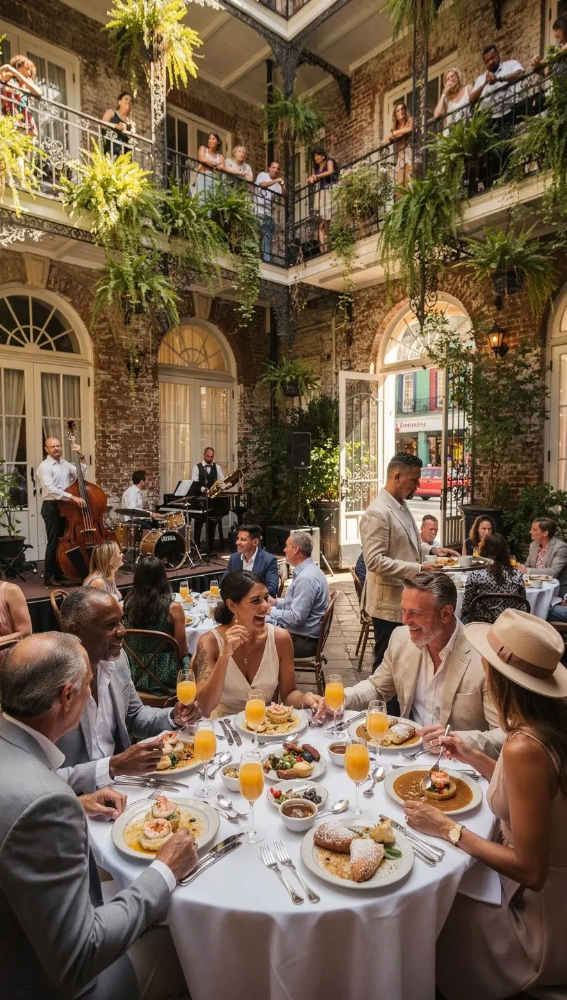 Роскошный курорт на берегу океана с пальмами и шезлонгами под солнцем.